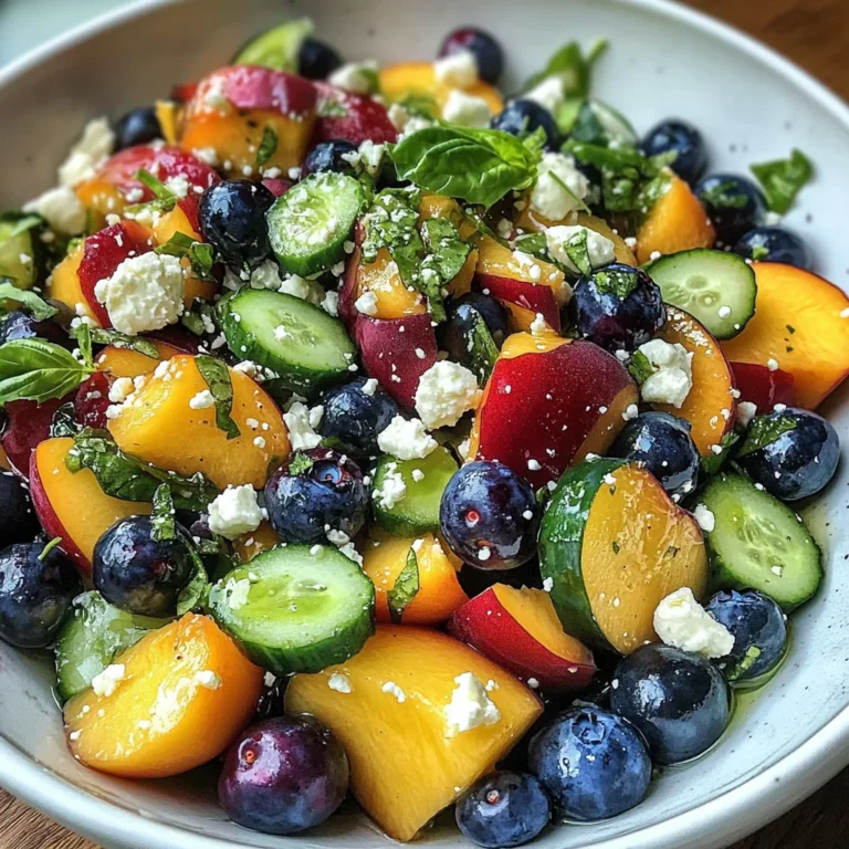 Blueberry Peach Feta Salad
