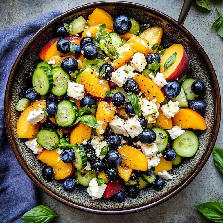 Blueberry Peach Feta Salad
