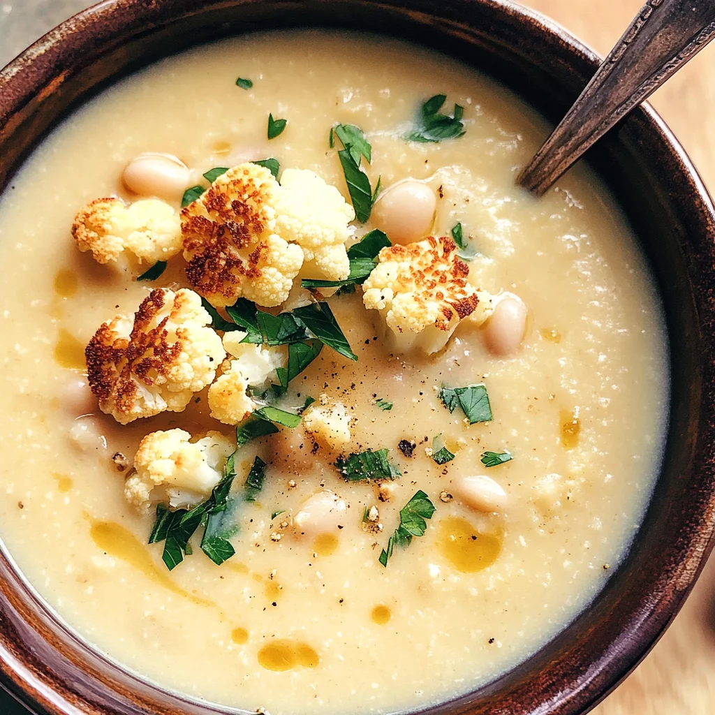 Creamy Cauliflower White Bean Soup