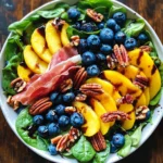 Peach Blueberry Spinach Salad