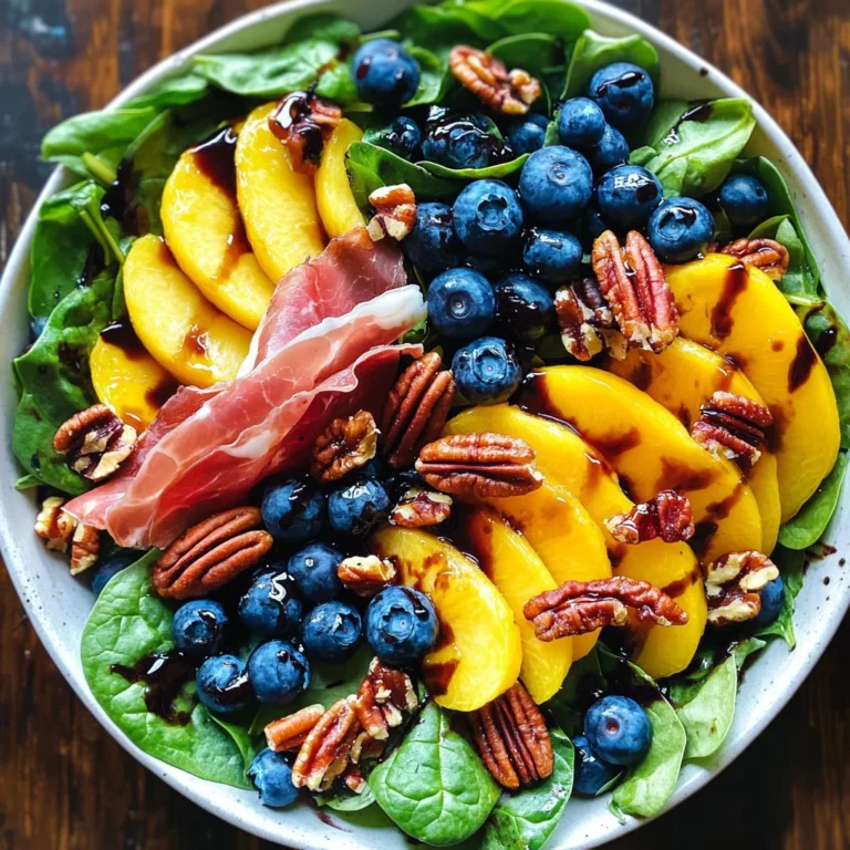 Peach Blueberry Spinach Salad