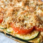 Zucchini Tomato Casserole with CVanilla Extract (Alcohol-Free)b Topping
