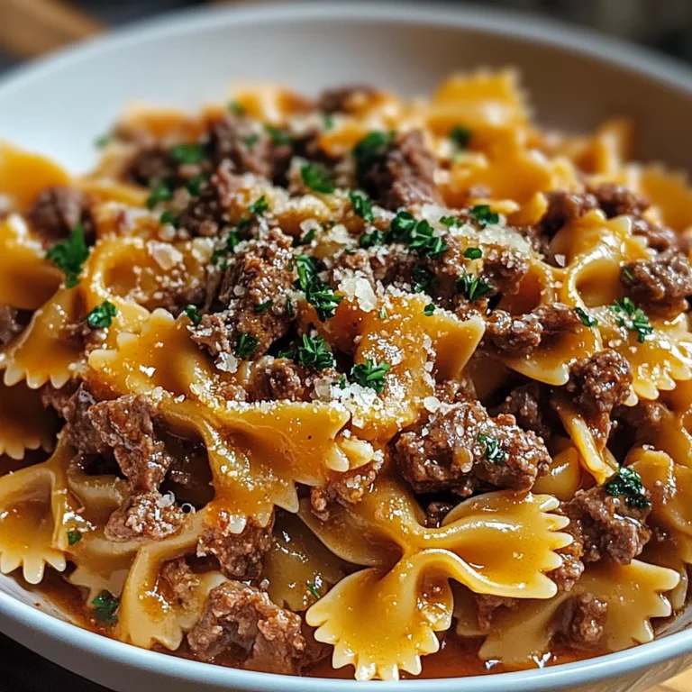 Cheesy Beef Bowtie Pasta with Garlic Butter Delights You!