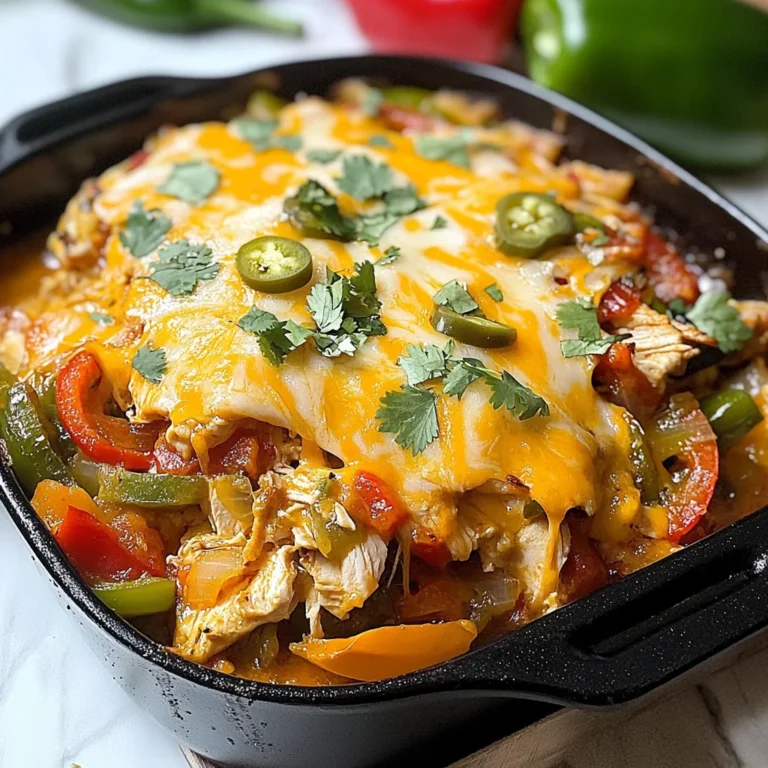 Chicken Fajitas Casserole (easy and cheesy!)