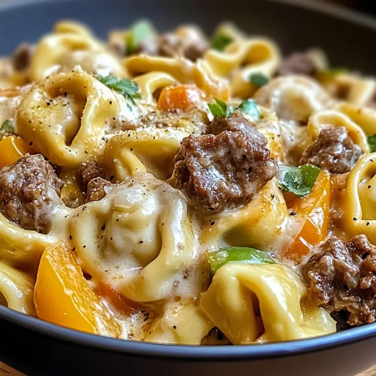 Creamy Beef and Vegetable Tortellini