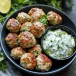 Greek Turkey Meatballs with Tzatziki Sauce 🥙🍖🥒