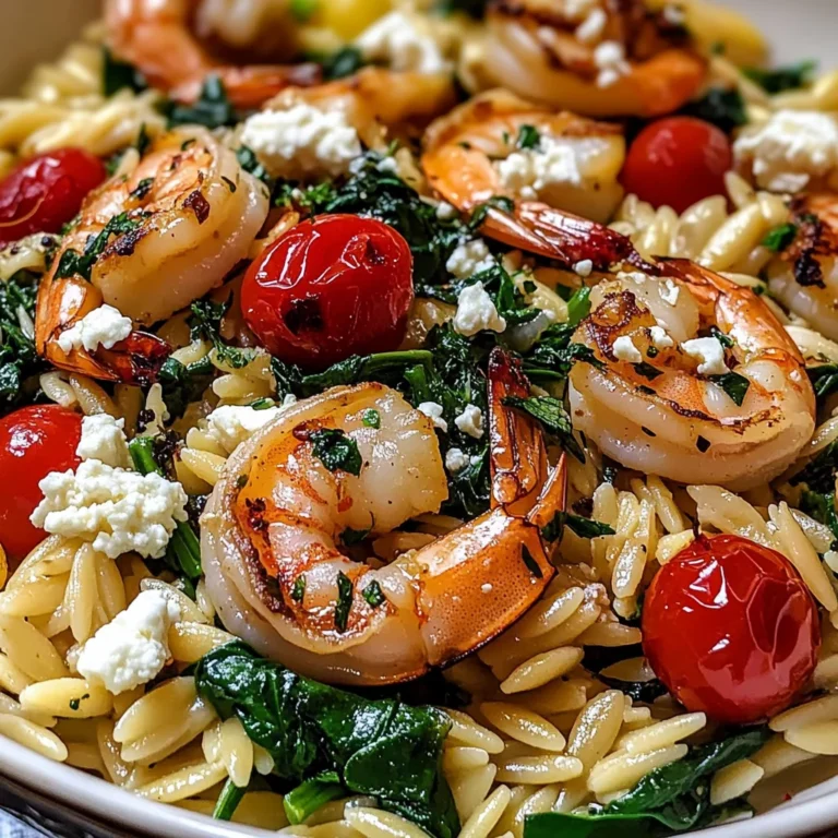 Lemon Feta Orzo Shrimp