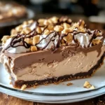 No-Bake Cream Cheese Peanut Butter Pie with Chocolate Whipped Cream