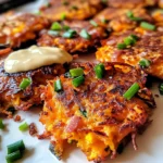 Sweet Potato Fritters with Turkey Bacon and Green Onions