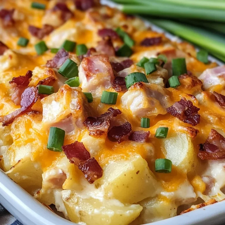 chicken ham & Turkey Bacon Cheesy Potatoes