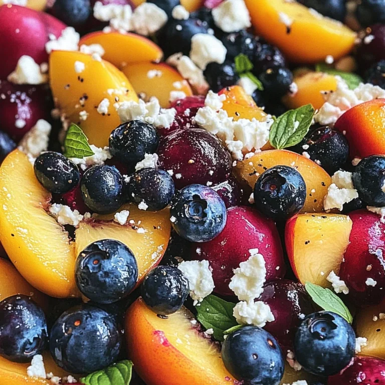 Blueberry Peach Feta Salad
