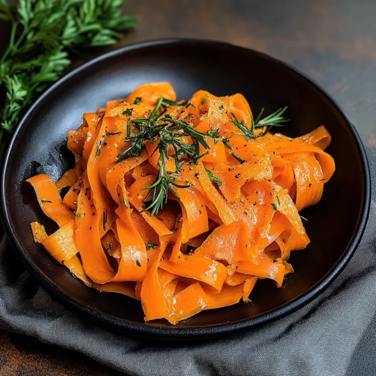 Carrot Ribbons in Rosemary Butter Sauce
