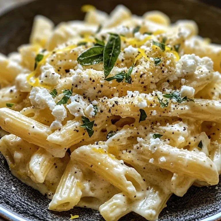 Creamy Lemon Feta Pasta Recipe