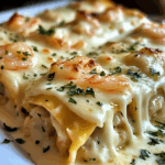 Dive into Decadence: Shrimp & Crab Alfredo Lasagna Roll-Ups You’ll Crave