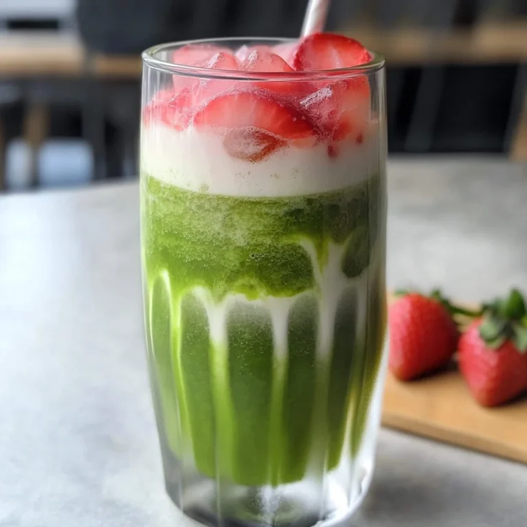 Easy 5-min. Strawberry Matcha Latte