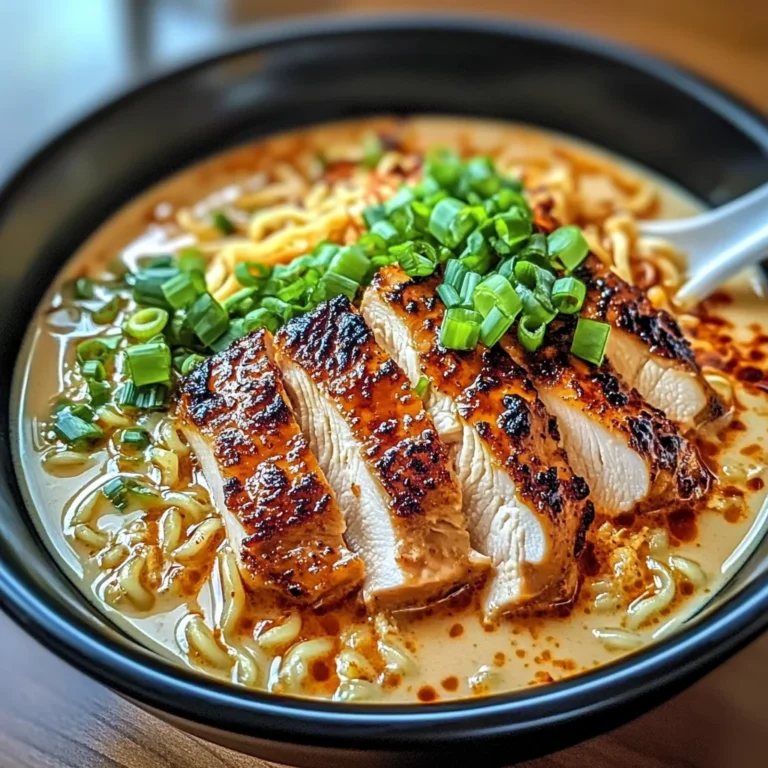 Fiery Chicken Ramen with Creamy Garlic Sauce