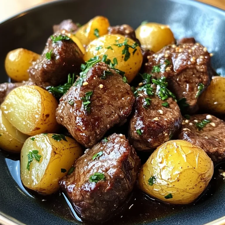 Garlic Butter Beef Bites with Potatoes