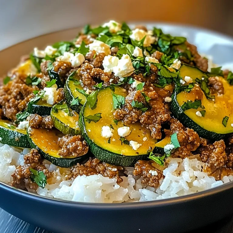 Greek-Style Beef and Zucchini Rice Bowl