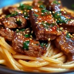 Sweet and Spicy Garlic Steak Pasta