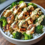 Creamy Garlic Chicken Bowl with Broccoli & Rice