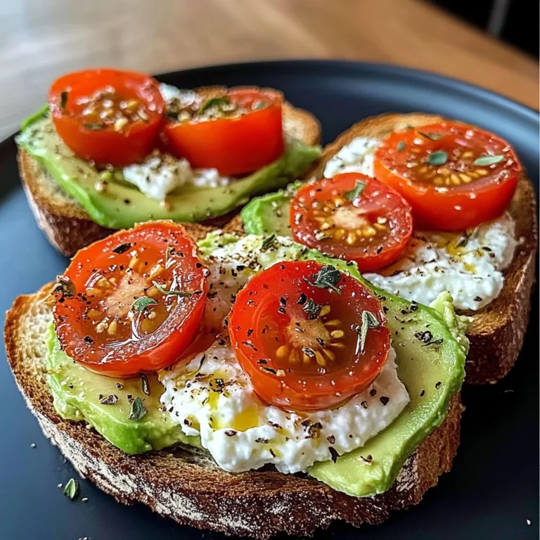 Creamy Tomato & Avocado Toast with Cottage Cheese