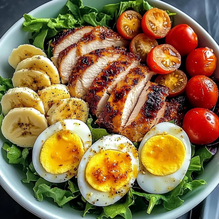 Crispy Chicken & Egg Salad Bowl with Fresh Banana & Greens