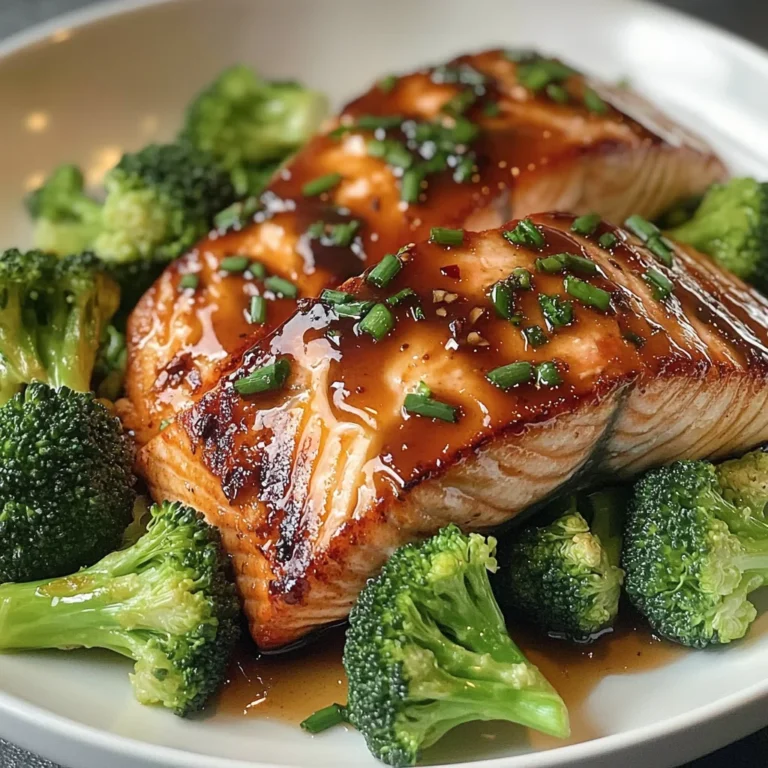 Honey Garlic Glazed Salmon with Steamed Broccoli